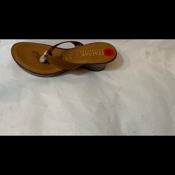 Italian Shoemakers Womens Dressy Thong Slip On Sandals Brown 10 New - Picture 1 of 8